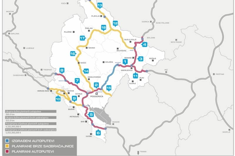 Autostrada Bar–Boljare w liczbach: 165 km największego projektu infrastrukturalnego Czarnogóry