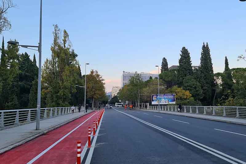 Bau von Fahrradwegen in Podgorica