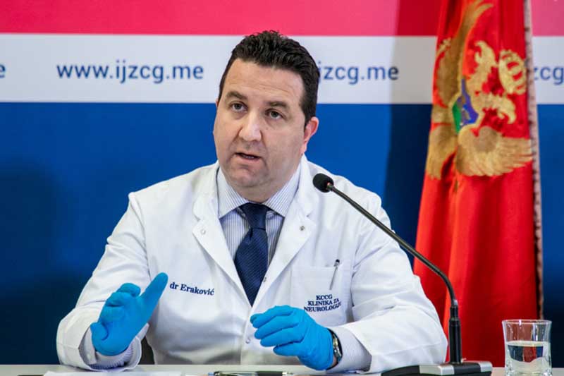 In Montenegro gibt es 1810 aktive Coronavirus-Fälle