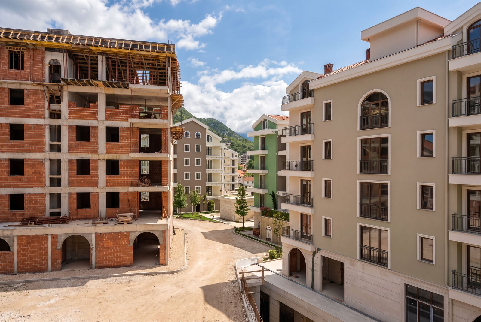 Construction of a residential complex and ready-made houses with balconies in Tivat, Montenegro